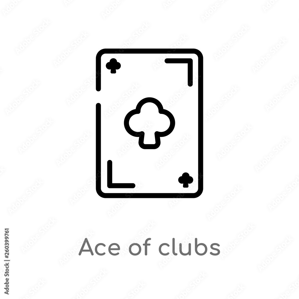 outline ace of clubs vector icon. isolated black simple line element illustration from entertainment concept. editable vector stroke ace of clubs icon on white background outline ace of clubs vector icon. isolated black simple line element illustration from entertainment concept. editable vector stroke ace of clubs icon on white background