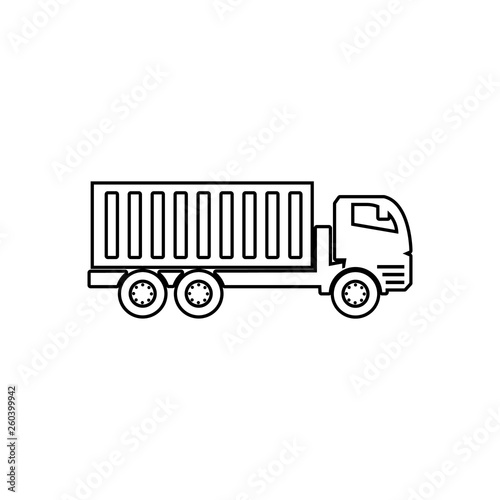 lorry with a trailer icon. Element of transport for mobile concept and web apps icon. Outline, thin line icon for website design and development, app development