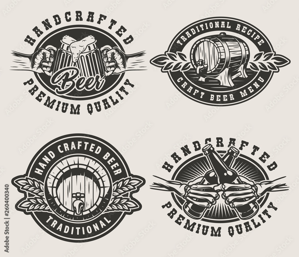 Obraz premium Vintage brewing emblems