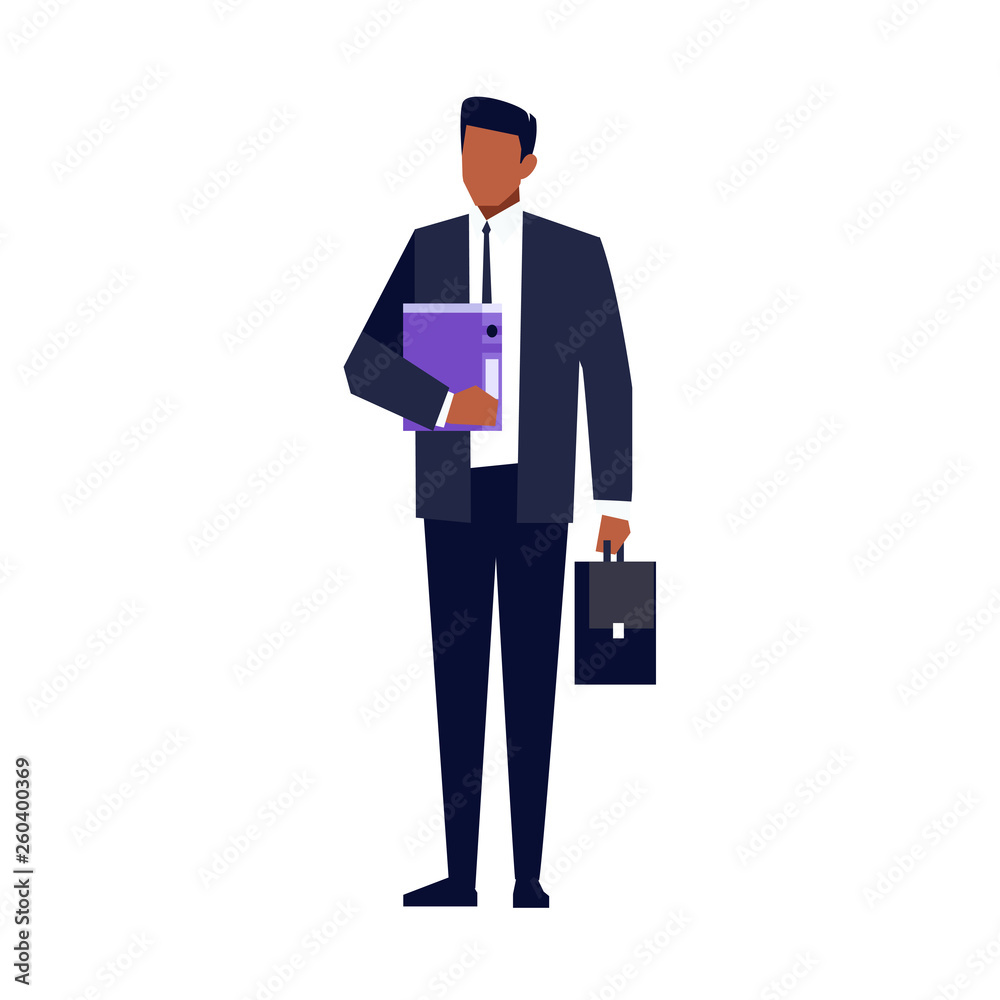 Obraz premium African American businessman with briefcase