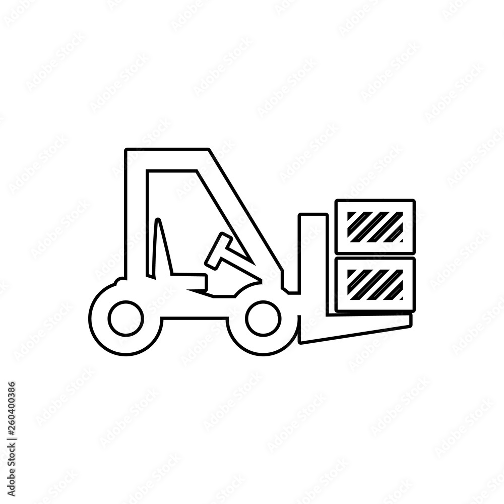 forklift icon. Element of transport for mobile concept and web apps icon. Outline, thin line icon for website design and development, app development