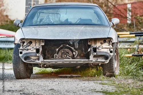 Car Wreck with missing parts