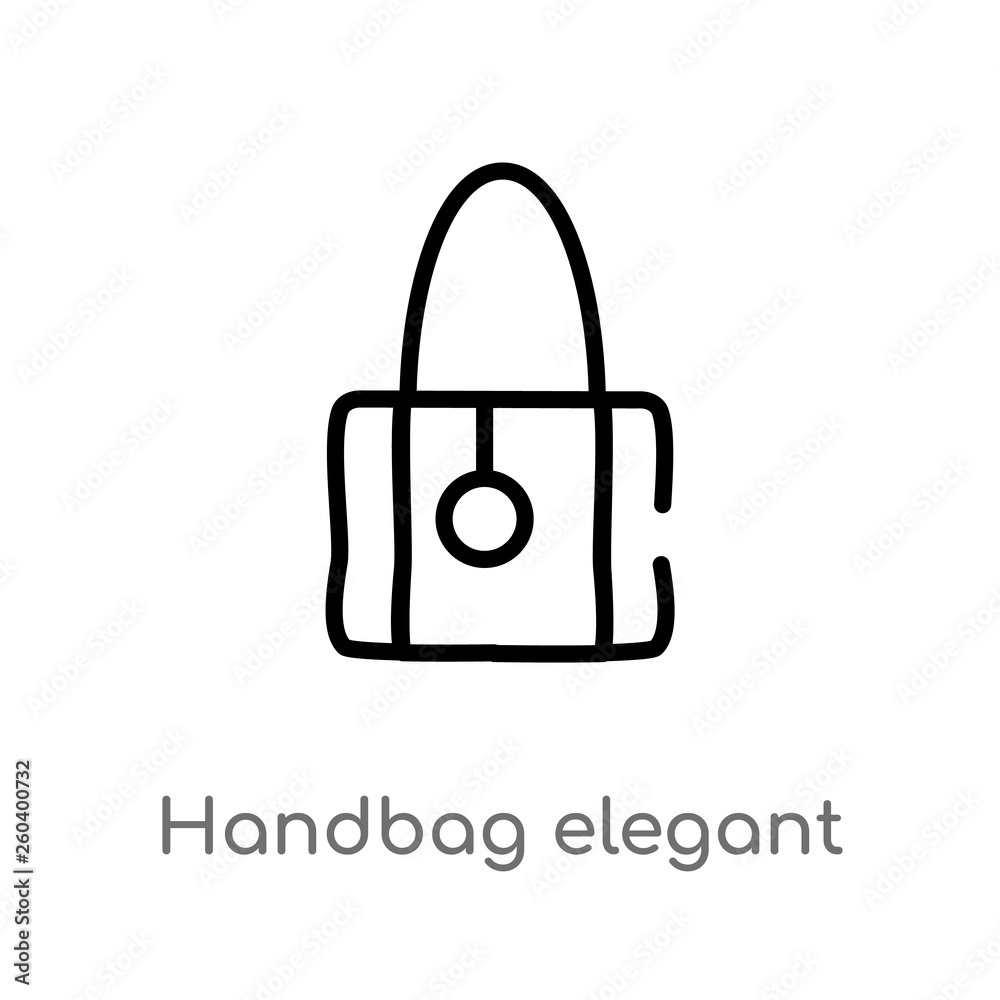 outline handbag elegant de vector icon. isolated black simple line element illustration from fashion concept. editable vector stroke handbag elegant de icon on white background