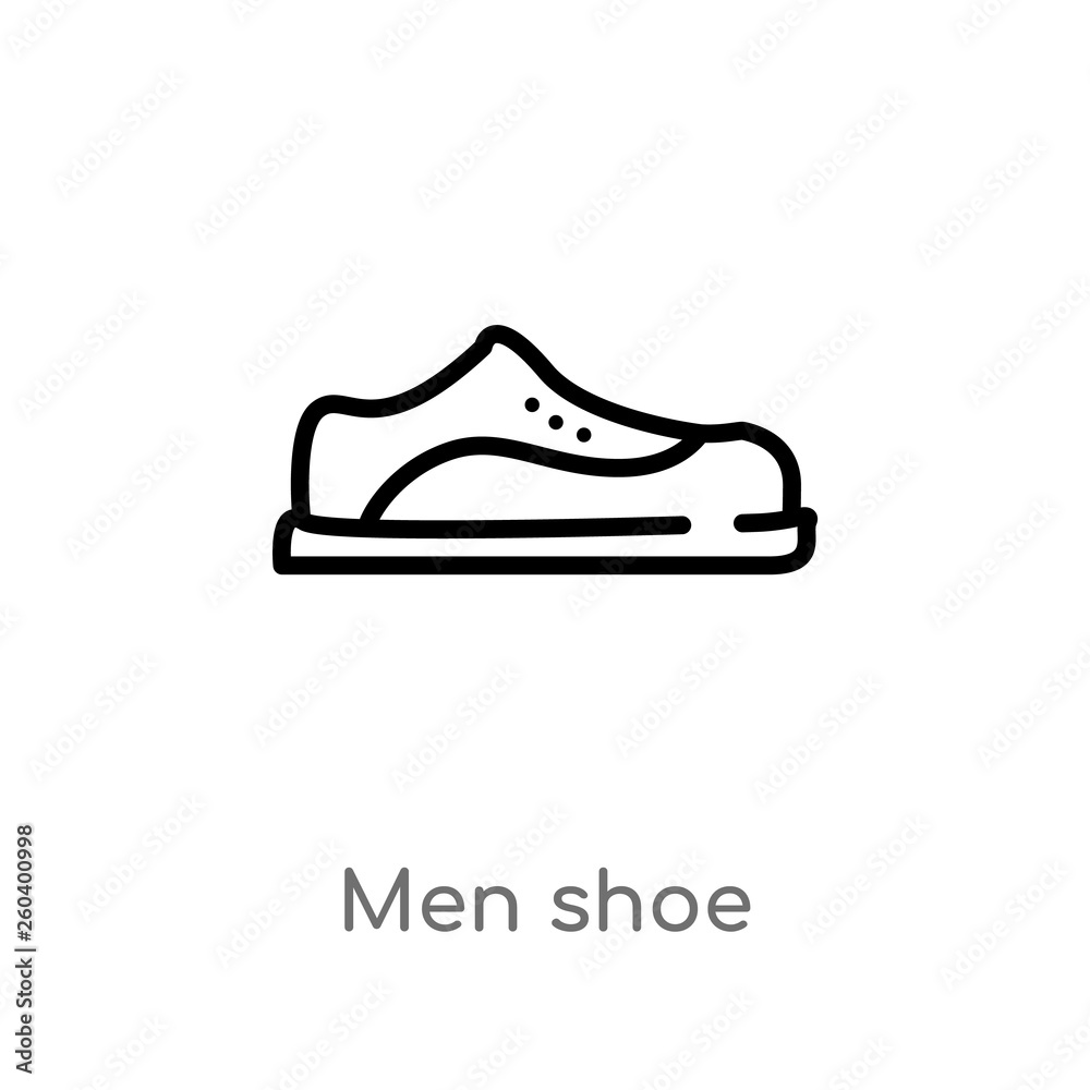 outline men shoe vector icon. isolated black simple line element illustration from fashion concept. editable vector stroke men shoe icon on white background outline men shoe vector icon. isolated black simple line element illustration from fashion concept. editable vector stroke men shoe icon on white background