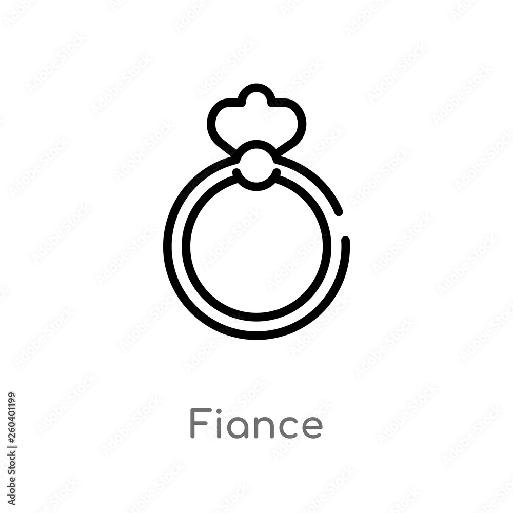 outline fiance vector icon. isolated black simple line element illustration from fashion concept. editable vector stroke fiance icon on white background outline fiance vector icon. isolated black simple line element illustration from fashion concept. editable vector stroke fiance icon on white background