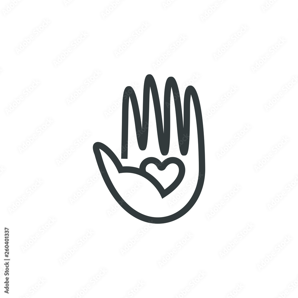 Charity Volunteer Collaboration Heart Love Hands Icon Set Charity Volunteer Collaboration Heart Love Hands Icon Set