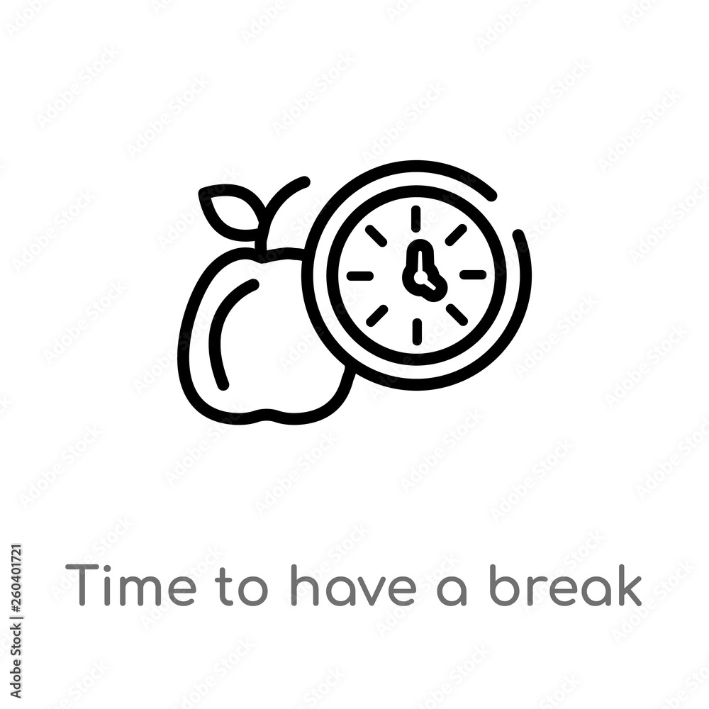 outline time to have a break vector icon. isolated black simple line element illustration from food concept. editable vector stroke time to have a break icon on white background outline time to have a break vector icon. isolated black simple line element illustration from food concept. editable vector stroke time to have a break icon on white background