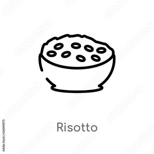 outline risotto vector icon. isolated black simple line element illustration from food concept. editable vector stroke risotto icon on white background