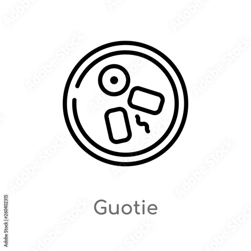 outline guotie vector icon. isolated black simple line element illustration from food concept. editable vector stroke guotie icon on white background