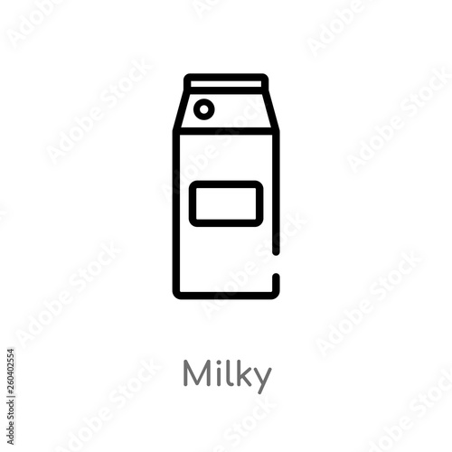 outline milky vector icon. isolated black simple line element illustration from food concept. editable vector stroke milky icon on white background