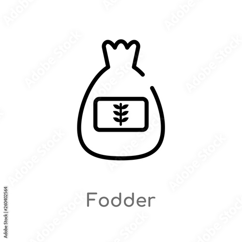 outline fodder vector icon. isolated black simple line element illustration from food concept. editable vector stroke fodder icon on white background