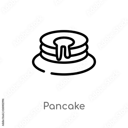 outline pancake vector icon. isolated black simple line element illustration from food concept. editable vector stroke pancake icon on white background