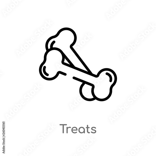 outline treats vector icon. isolated black simple line element illustration from food concept. editable vector stroke treats icon on white background