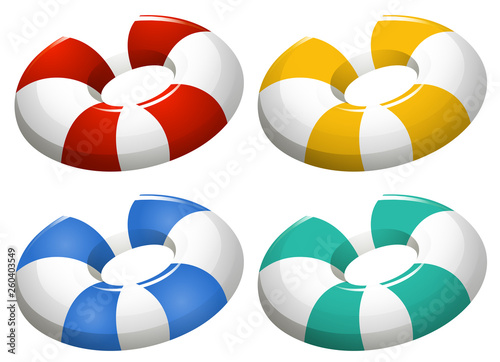 Set of inflatable ring