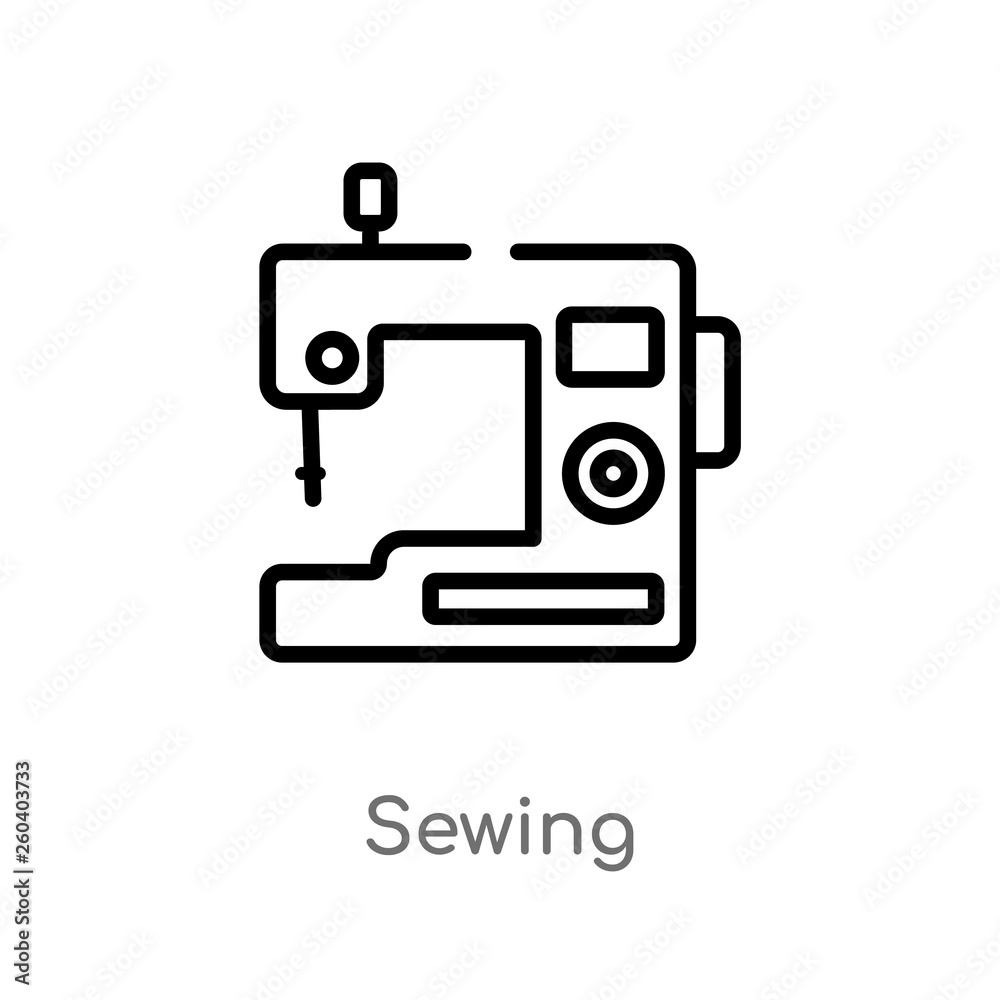 outline sewing vector icon. isolated black simple line element illustration from free time concept. editable vector stroke sewing icon on white background outline sewing vector icon. isolated black simple line element illustration from free time concept. editable vector stroke sewing icon on white background