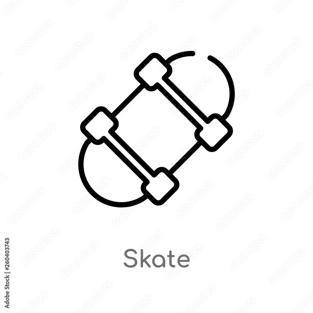 outline skate vector icon. isolated black simple line element illustration from free time concept. editable vector stroke skate icon on white background outline skate vector icon. isolated black simple line element illustration from free time concept. editable vector stroke skate icon on white background