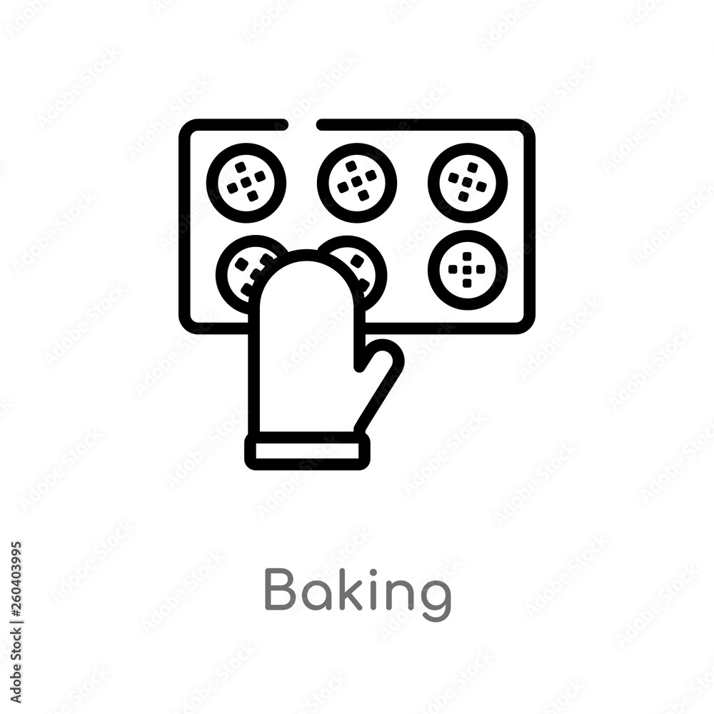 outline baking vector icon. isolated black simple line element illustration from hobbies concept. editable vector stroke baking icon on white background outline baking vector icon. isolated black simple line element illustration from hobbies concept. editable vector stroke baking icon on white background