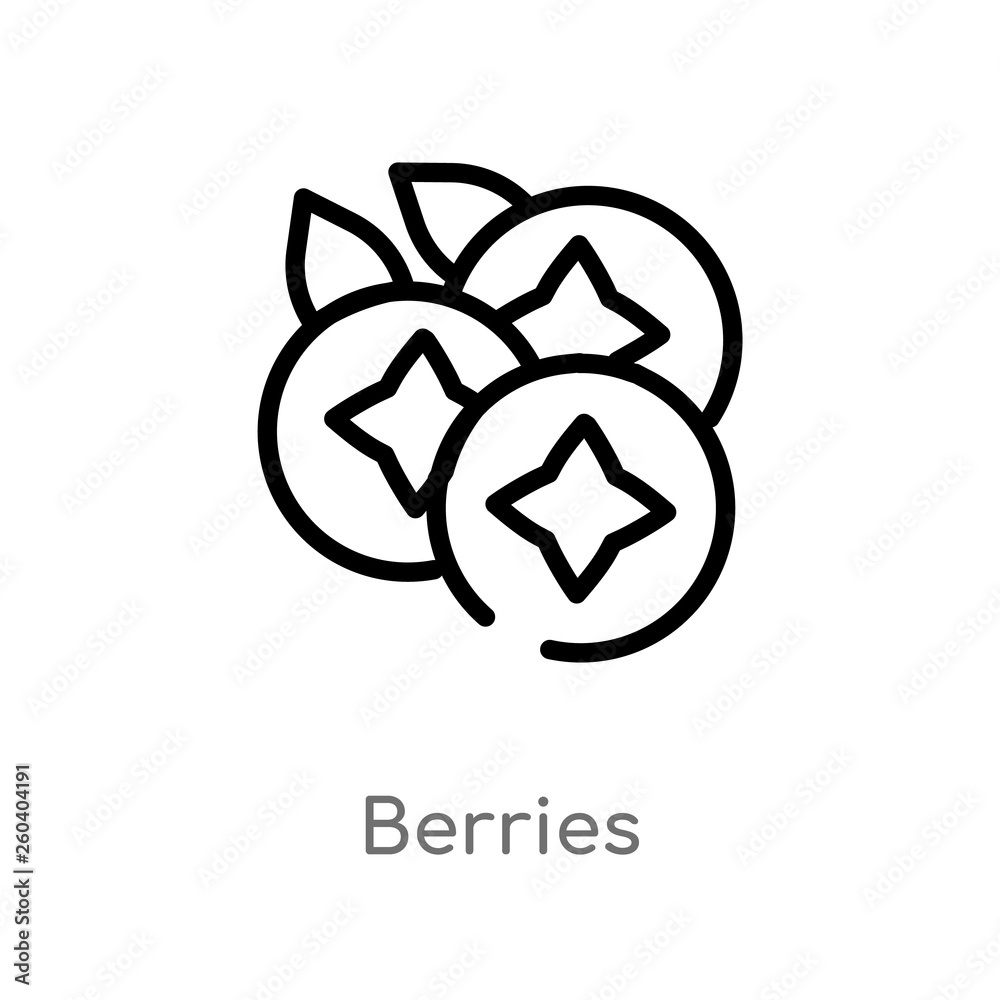 outline berries vector icon. isolated black simple line element illustration from fruits concept. editable vector stroke berries icon on white background outline berries vector icon. isolated black simple line element illustration from fruits concept. editable vector stroke berries icon on white background
