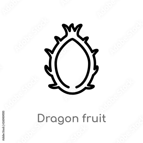 outline dragon fruit vector icon. isolated black simple line element illustration from fruits and vegetables concept. editable vector stroke dragon fruit icon on white background