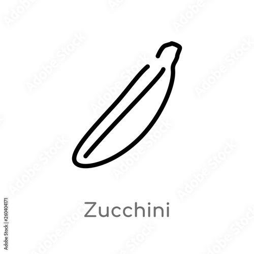 outline zucchini vector icon. isolated black simple line element illustration from fruits and vegetables concept. editable vector stroke zucchini icon on white background