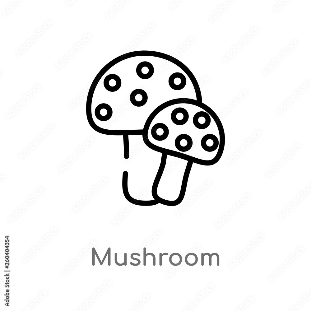 outline mushroom vector icon. isolated black simple line element illustration from fruits concept. editable vector stroke mushroom icon on white background outline mushroom vector icon. isolated black simple line element illustration from fruits concept. editable vector stroke mushroom icon on white background
