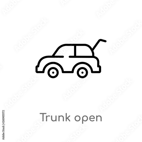 outline trunk open vector icon. isolated black simple line element illustration from gaming concept. editable vector stroke trunk open icon on white background