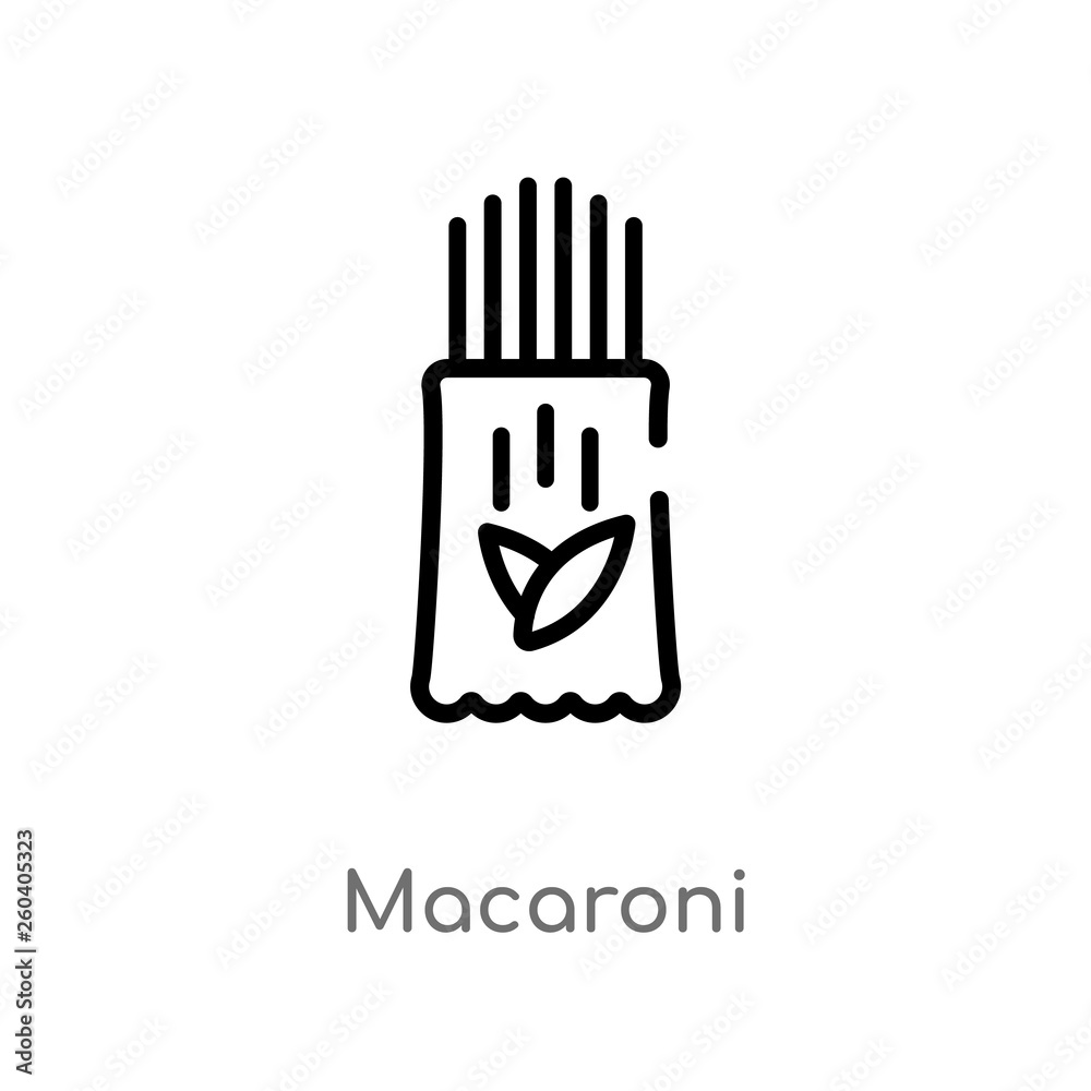 outline macaroni vector icon. isolated black simple line element illustration from gastronomy concept. editable vector stroke macaroni icon on white background outline macaroni vector icon. isolated black simple line element illustration from gastronomy concept. editable vector stroke macaroni icon on white background