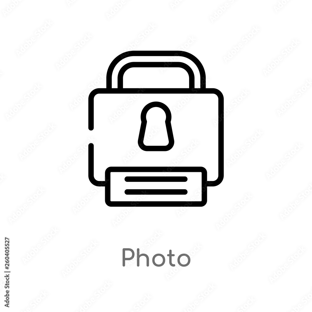outline photo vector icon. isolated black simple line element illustration from gdpr concept. editable vector stroke photo icon on white background outline photo vector icon. isolated black simple line element illustration from gdpr concept. editable vector stroke photo icon on white background