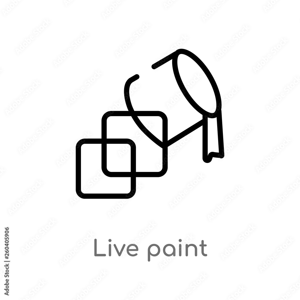 outline live paint vector icon. isolated black simple line element illustration from general concept. editable vector stroke live paint icon on white background outline live paint vector icon. isolated black simple line element illustration from general concept. editable vector stroke live paint icon on white background