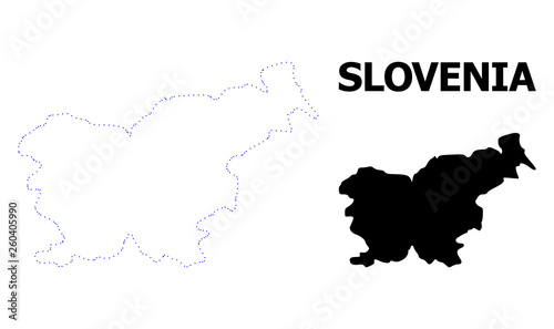 Vector Contour Dotted Map of Slovenia with Caption