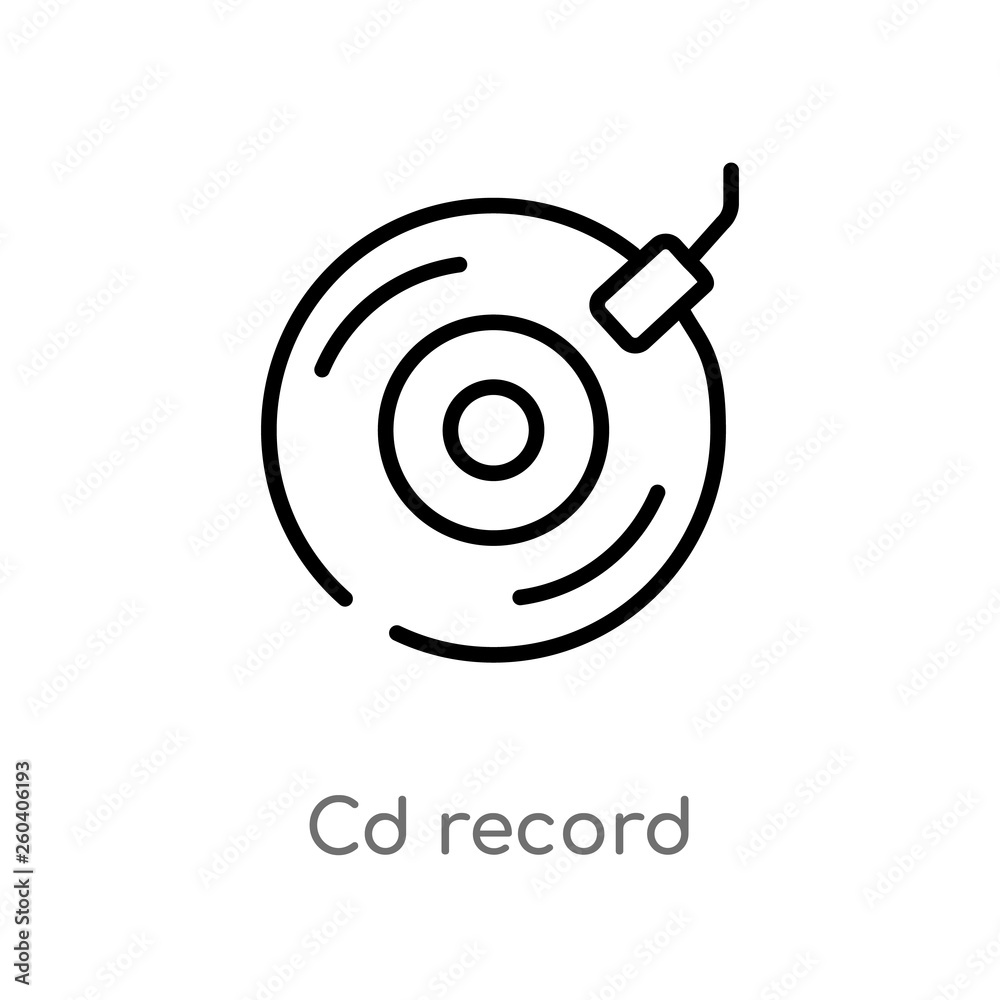 outline cd record vector icon. isolated black simple line element illustration from general concept. editable vector stroke cd record icon on white background outline cd record vector icon. isolated black simple line element illustration from general concept. editable vector stroke cd record icon on white background