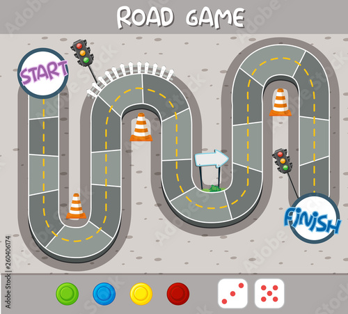 A road board game template