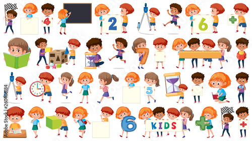 Set of children character