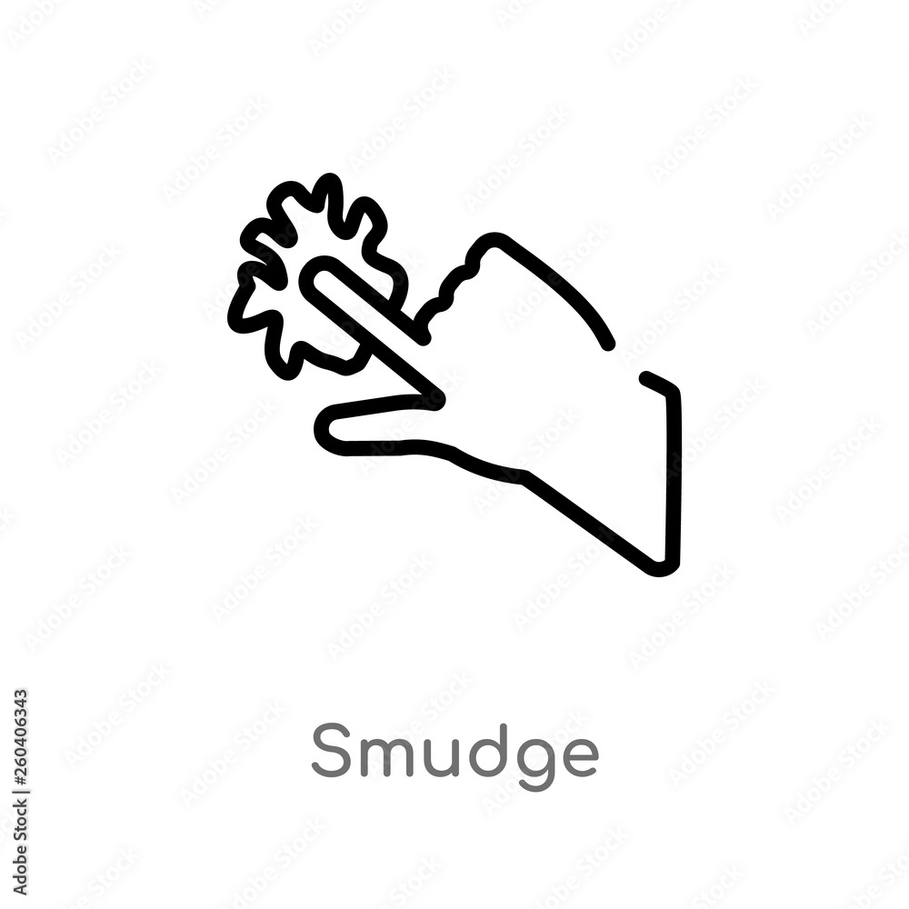 outline smudge vector icon. isolated black simple line element illustration from gestures concept. editable vector stroke smudge icon on white background outline smudge vector icon. isolated black simple line element illustration from gestures concept. editable vector stroke smudge icon on white background