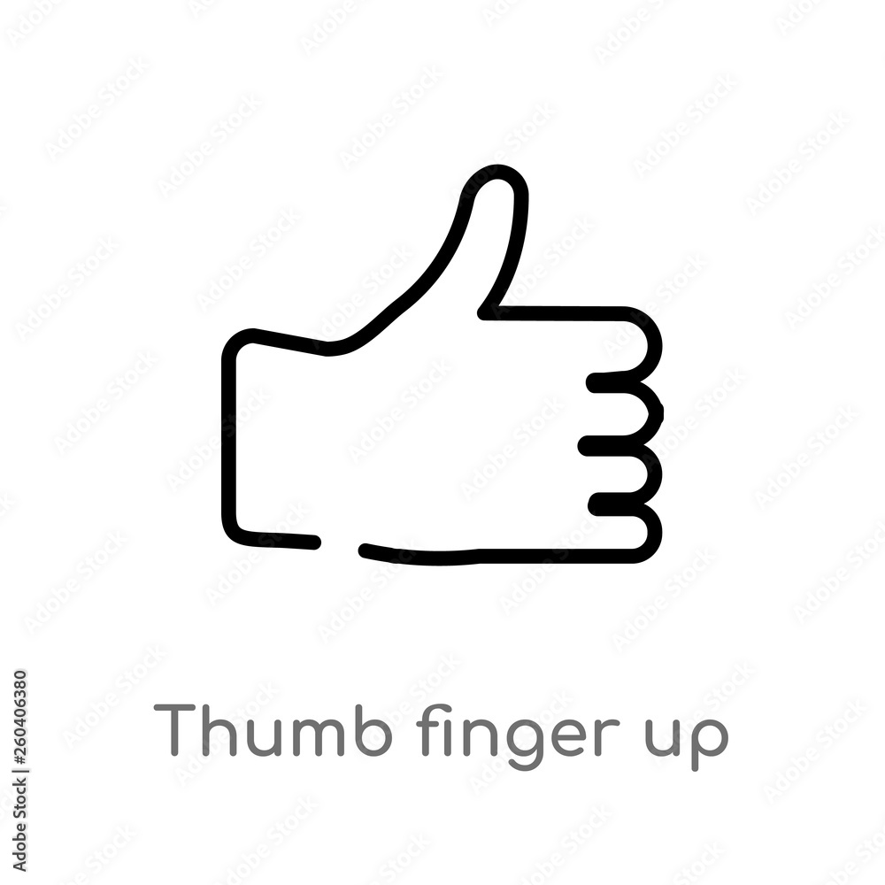 outline thumb finger up vector icon. isolated black simple line element illustration from gestures concept. editable vector stroke thumb finger up icon on white background