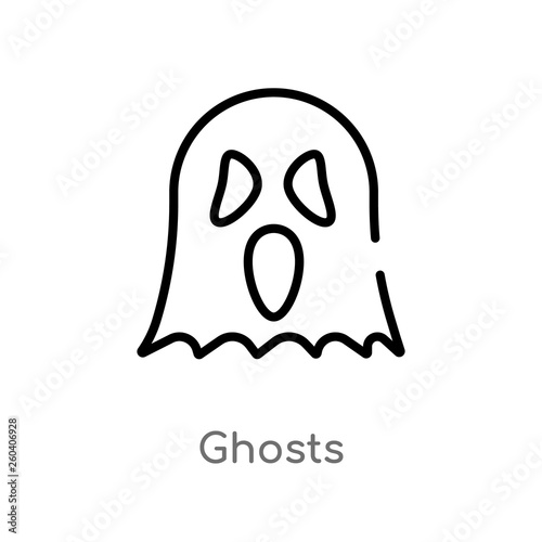 outline ghosts vector icon. isolated black simple line element illustration from halloween concept. editable vector stroke ghosts icon on white background