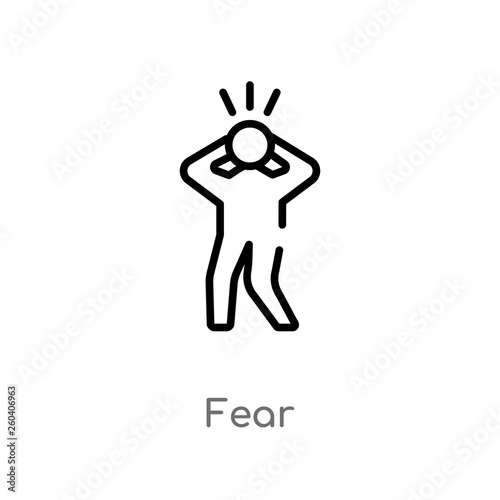 Fotografering outline fear vector icon