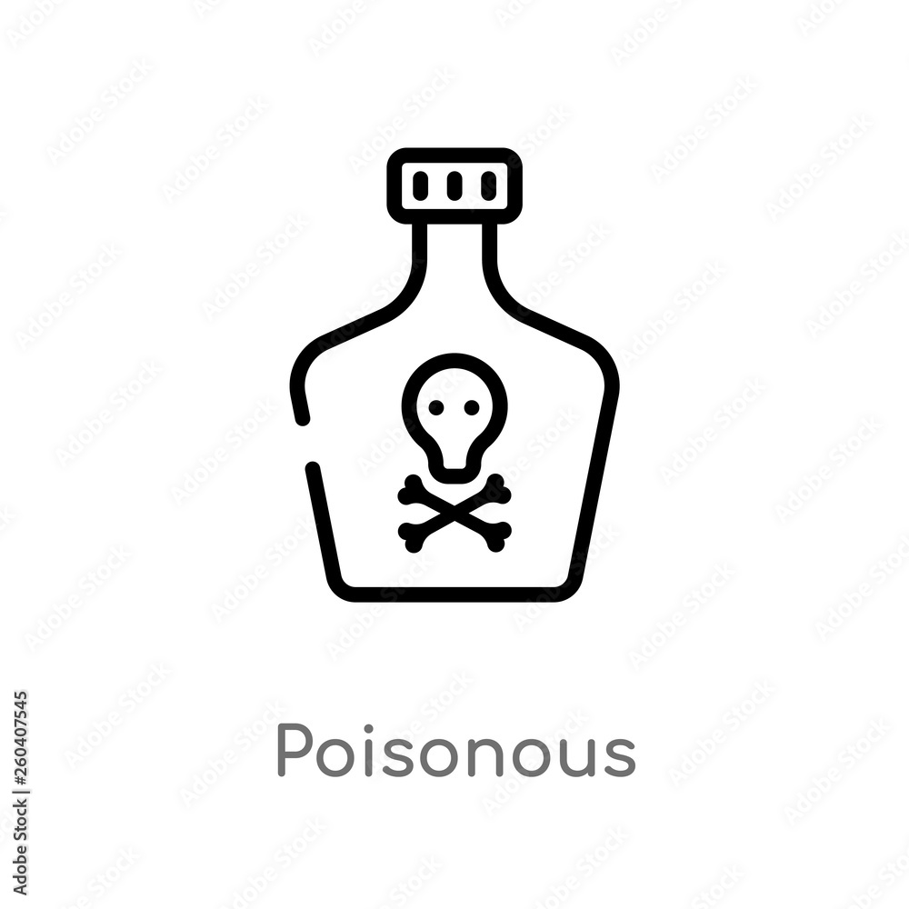 outline poisonous vector icon. isolated black simple line element illustration from health and medical concept. editable vector stroke poisonous icon on white background outline poisonous vector icon. isolated black simple line element illustration from health and medical concept. editable vector stroke poisonous icon on white background