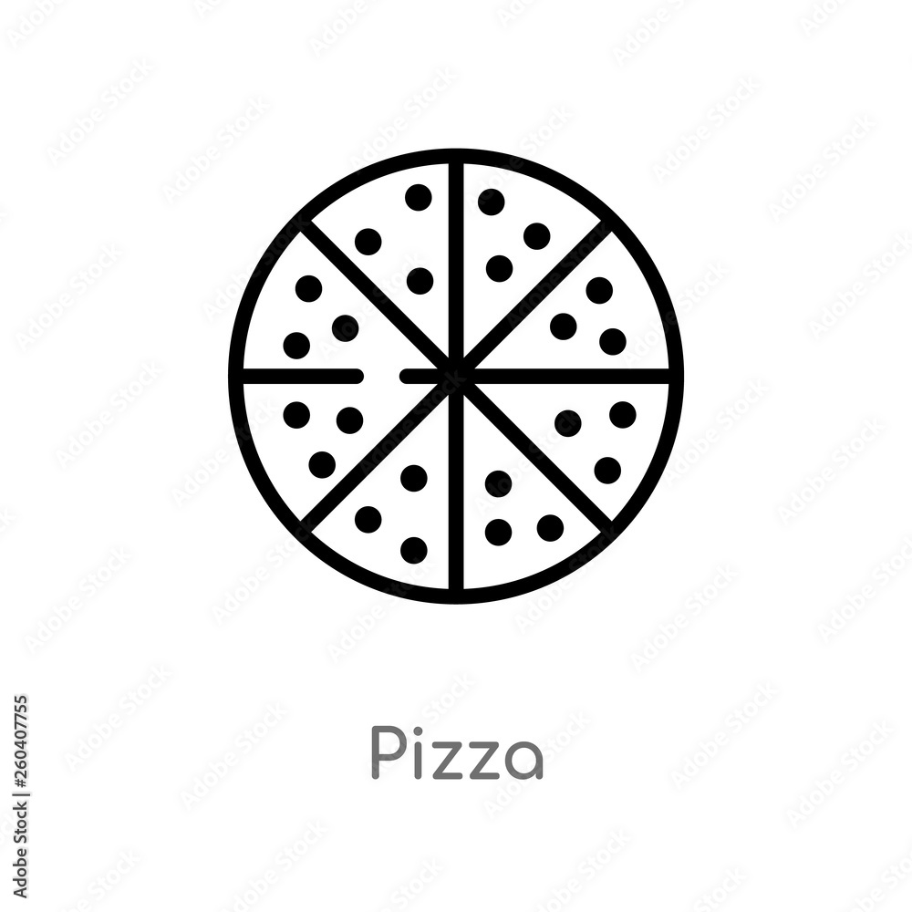 outline pizza vector icon. isolated black simple line element illustration from health concept. editable vector stroke pizza icon on white background outline pizza vector icon. isolated black simple line element illustration from health concept. editable vector stroke pizza icon on white background