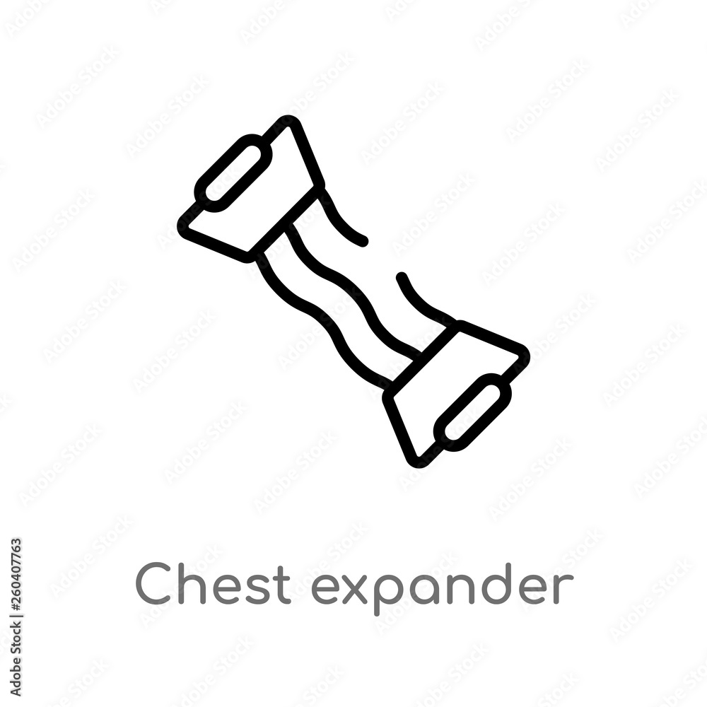 outline chest expander vector icon. isolated black simple line element illustration from health concept. editable vector stroke chest expander icon on white background outline chest expander vector icon. isolated black simple line element illustration from health concept. editable vector stroke chest expander icon on white background