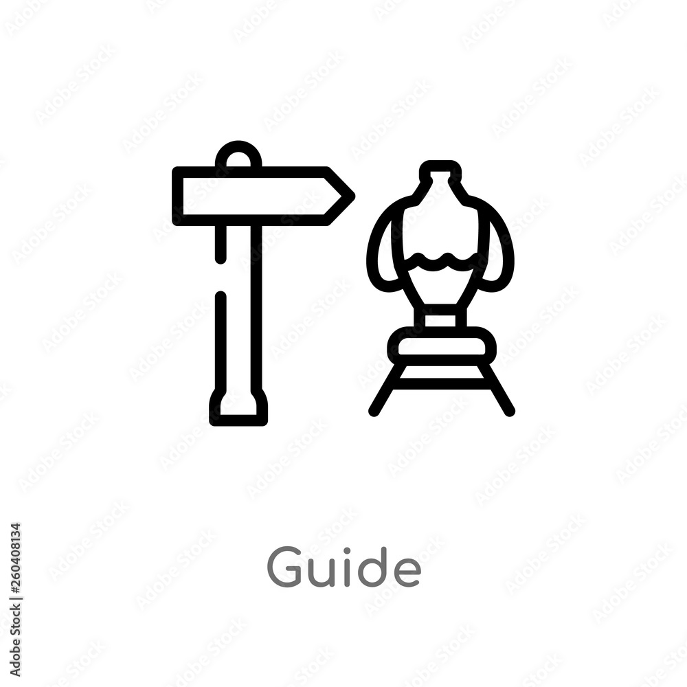 outline guide vector icon. isolated black simple line element illustration from history concept. editable vector stroke guide icon on white background outline guide vector icon. isolated black simple line element illustration from history concept. editable vector stroke guide icon on white background