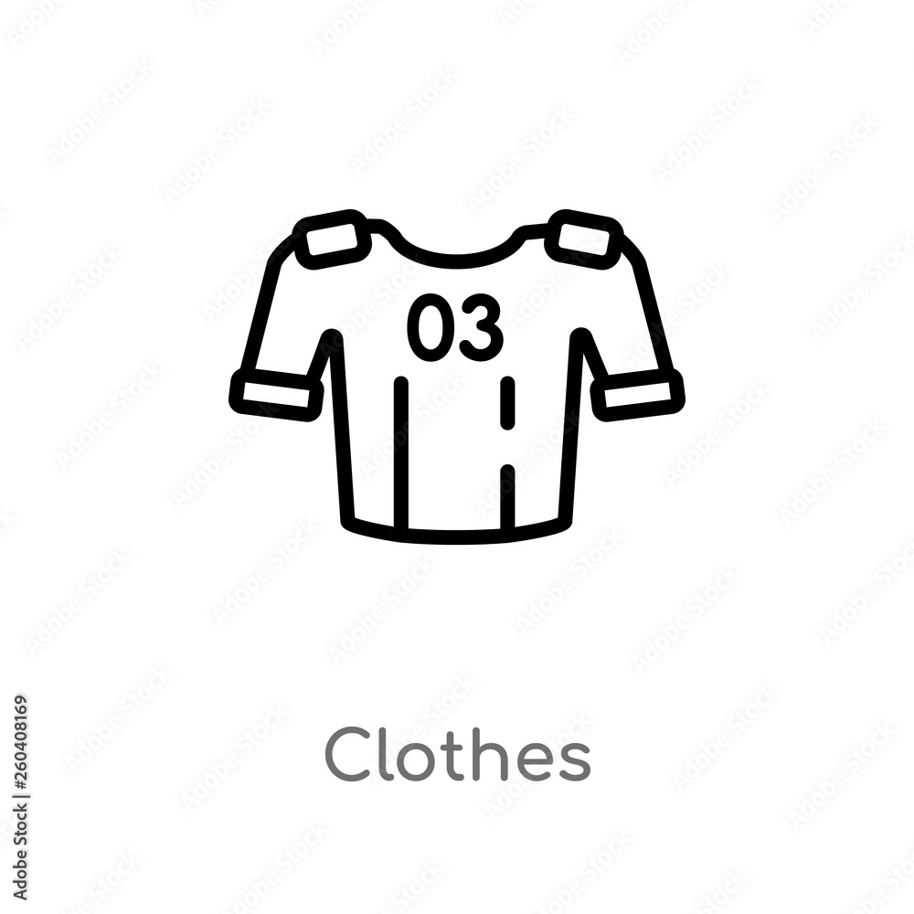 outline clothes vector icon. isolated black simple line element illustration from hockey concept. editable vector stroke clothes icon on white background outline clothes vector icon. isolated black simple line element illustration from hockey concept. editable vector stroke clothes icon on white background