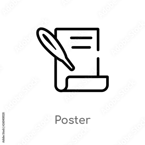 outline poster vector icon. isolated black simple line element illustration from history concept. editable vector stroke poster icon on white background