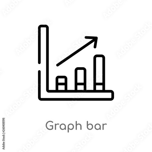 outline graph bar vector icon. isolated black simple line element illustration from hockey concept. editable vector stroke graph bar icon on white background