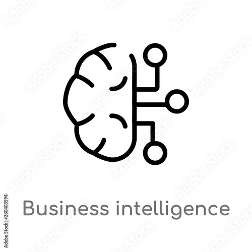 outline business intelligence vector icon. isolated black simple line element illustration from general-1 concept. editable vector stroke business intelligence icon on white background