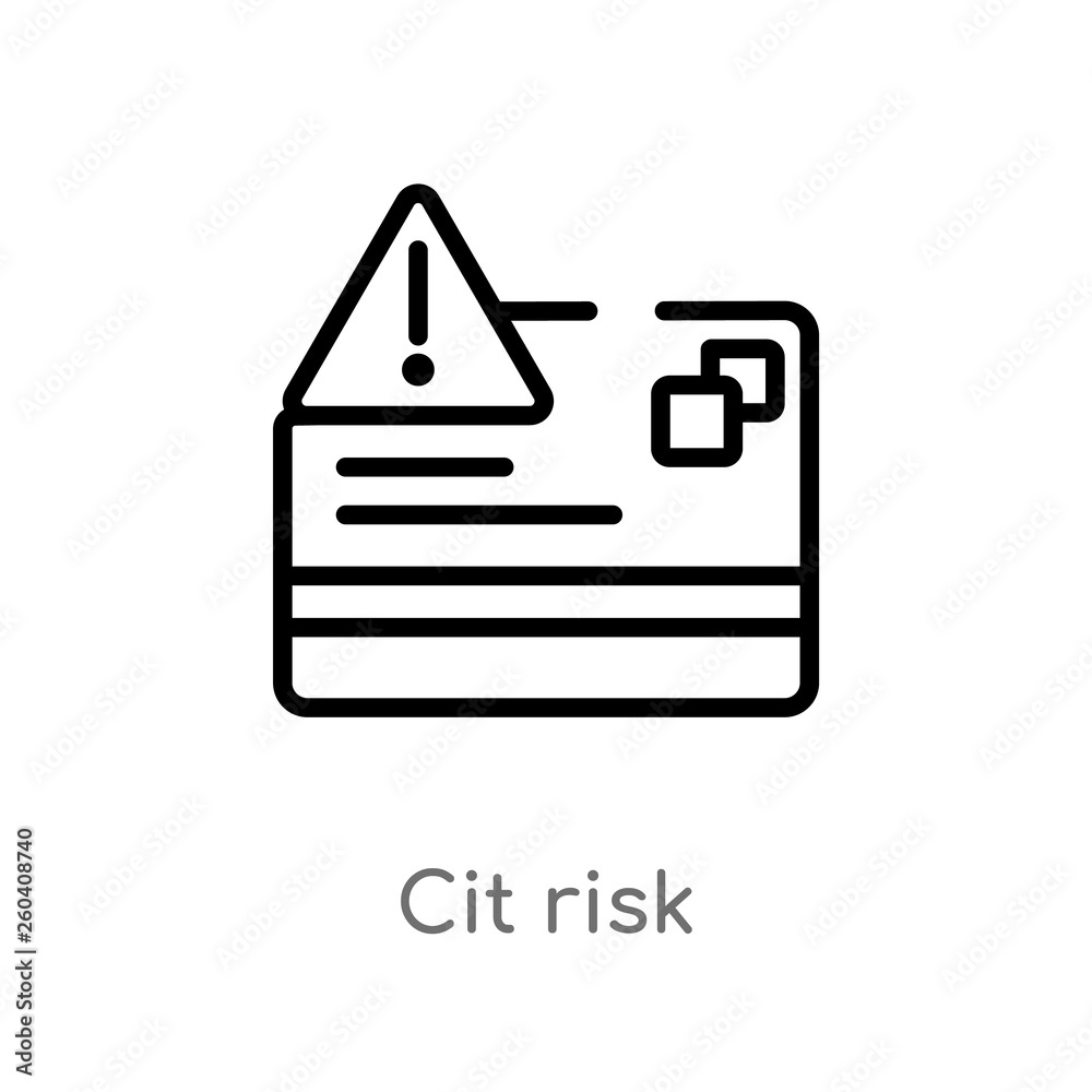 outline cit risk vector icon. isolated black simple line element illustration from general-1 concept. editable vector stroke cit risk icon on white background outline cit risk vector icon. isolated black simple line element illustration from general-1 concept. editable vector stroke cit risk icon on white background
