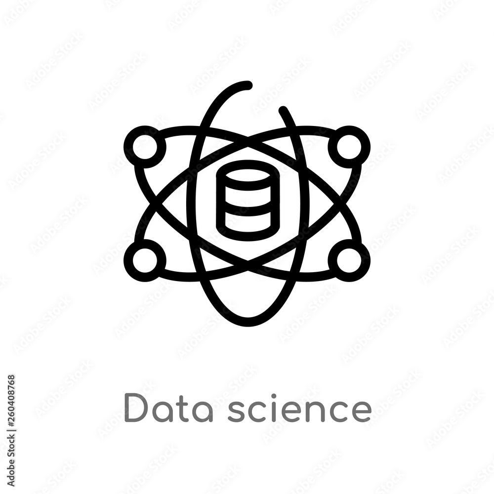 outline data science vector icon. isolated black simple line element illustration from general-1 concept. editable vector stroke data science icon on white background outline data science vector icon. isolated black simple line element illustration from general-1 concept. editable vector stroke data science icon on white background