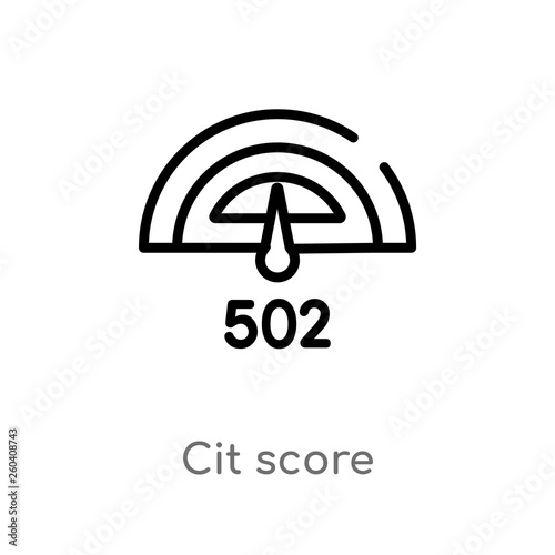 outline cit score vector icon. isolated black simple line element illustration from general-1 concept. editable vector stroke cit score icon on white background