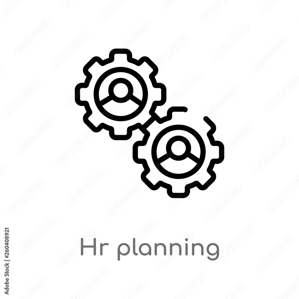 outline hr planning vector icon. isolated black simple line element illustration from general-1 concept. editable vector stroke hr planning icon on white background outline hr planning vector icon. isolated black simple line element illustration from general-1 concept. editable vector stroke hr planning icon on white background