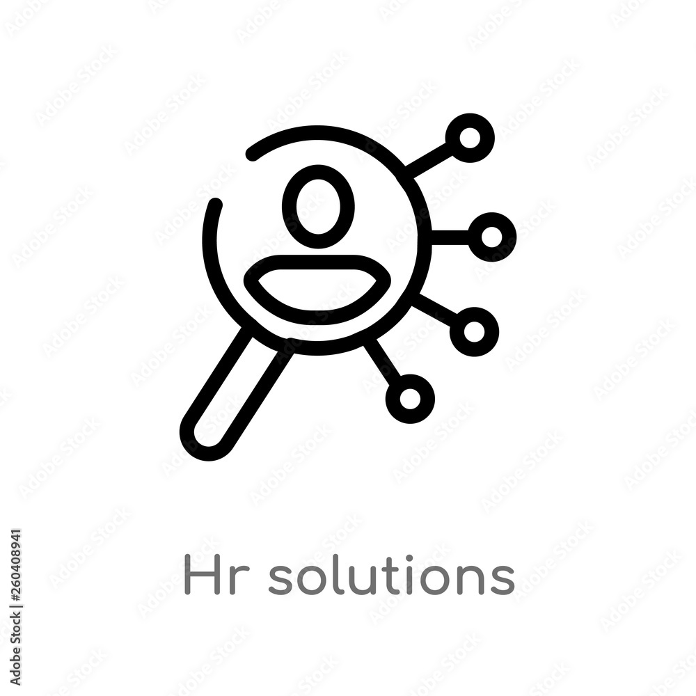 outline hr solutions vector icon. isolated black simple line element illustration from general-1 concept. editable vector stroke hr solutions icon on white background outline hr solutions vector icon. isolated black simple line element illustration from general-1 concept. editable vector stroke hr solutions icon on white background